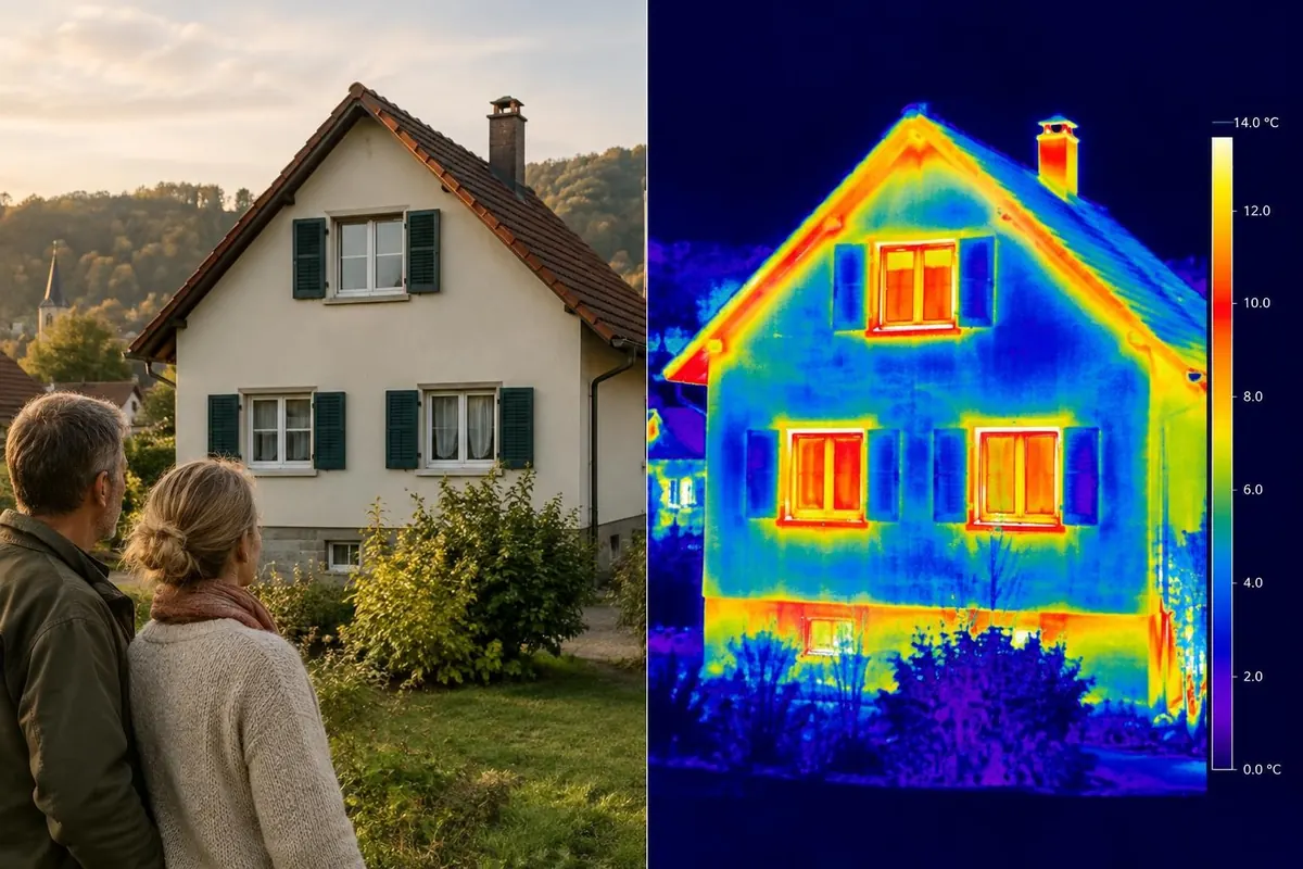 Image thermographique d'une maison