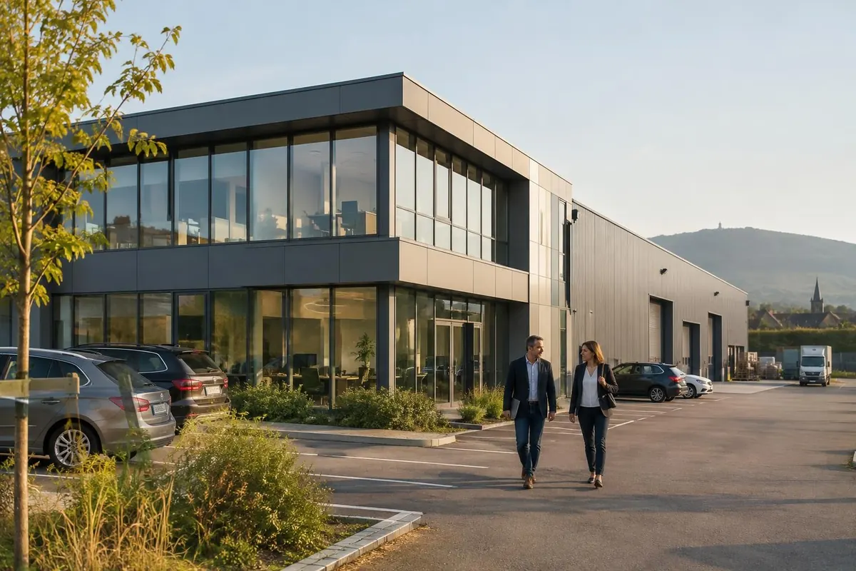 Bâtiment d'entreprise avec bureaux et entrepôt